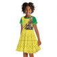 Senegal Monument de la Renaissance Kid Short Sleeve Dress Africaine Ankara Pattern