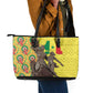 Senegal Monument de la Renaissance Leather Tote Bag Africaine Ankara Pattern
