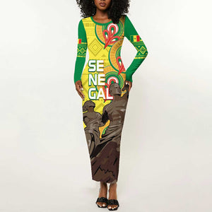 Senegal Monument de la Renaissance Long Sleeve Bodycon Dress Africaine Ankara Pattern LT14