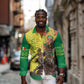 Senegal Monument de la Renaissance Long Sleeve Button Shirt Africaine Ankara Pattern