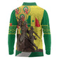 Senegal Monument de la Renaissance Long Sleeve Polo Shirt Africaine Ankara Pattern