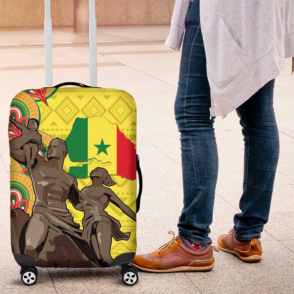 Senegal Monument de la Renaissance Luggage Cover Africaine Ankara Pattern