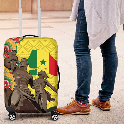 Senegal Monument de la Renaissance Luggage Cover Africaine Ankara Pattern