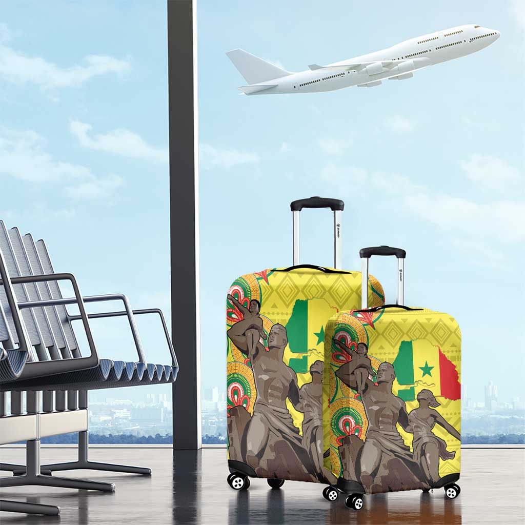 Senegal Monument de la Renaissance Luggage Cover Africaine Ankara Pattern