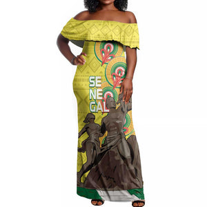 Senegal Monument de la Renaissance Off Shoulder Maxi Dress Africaine Ankara Pattern