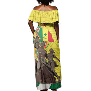 Senegal Monument de la Renaissance Off Shoulder Maxi Dress Africaine Ankara Pattern