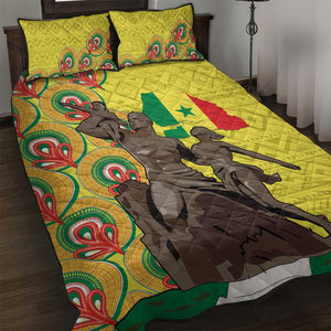 Senegal Monument de la Renaissance Quilt Bed Set Africaine Ankara Pattern