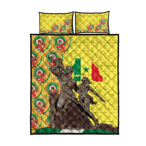 Senegal Monument de la Renaissance Quilt Bed Set Africaine Ankara Pattern
