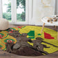 Senegal Monument de la Renaissance Round Carpet Africaine Ankara Pattern