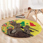 Senegal Monument de la Renaissance Round Carpet Africaine Ankara Pattern