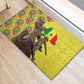 Senegal Monument de la Renaissance Rubber Doormat Africaine Ankara Pattern