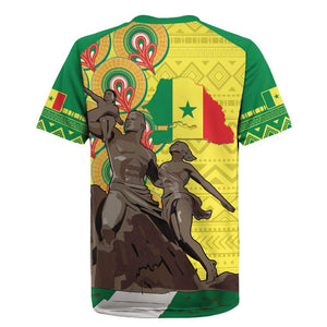Senegal Monument de la Renaissance Rugby Jersey Africaine Ankara Pattern