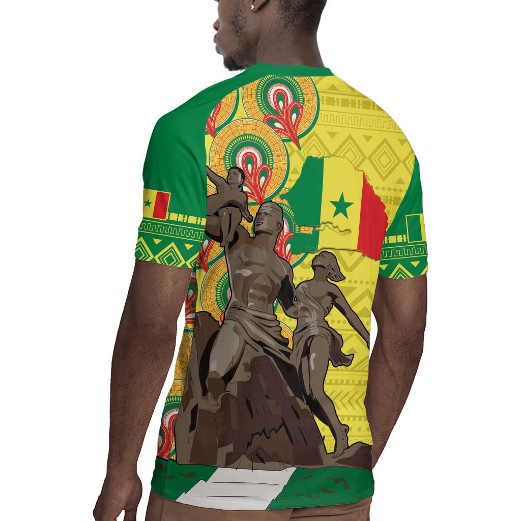 Senegal Monument de la Renaissance Rugby Jersey Africaine Ankara Pattern