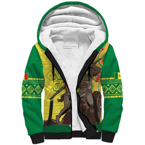 Senegal Monument de la Renaissance Sherpa Hoodie Africaine Ankara Pattern
