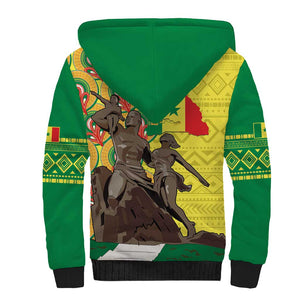 Senegal Monument de la Renaissance Sherpa Hoodie Africaine Ankara Pattern