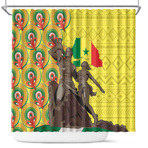 Senegal Monument de la Renaissance Shower Curtain Africaine Ankara Pattern
