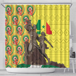 Senegal Monument de la Renaissance Shower Curtain Africaine Ankara Pattern