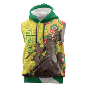 Senegal Monument de la Renaissance Sleeveless Hoodie Africaine Ankara Pattern - African Pride