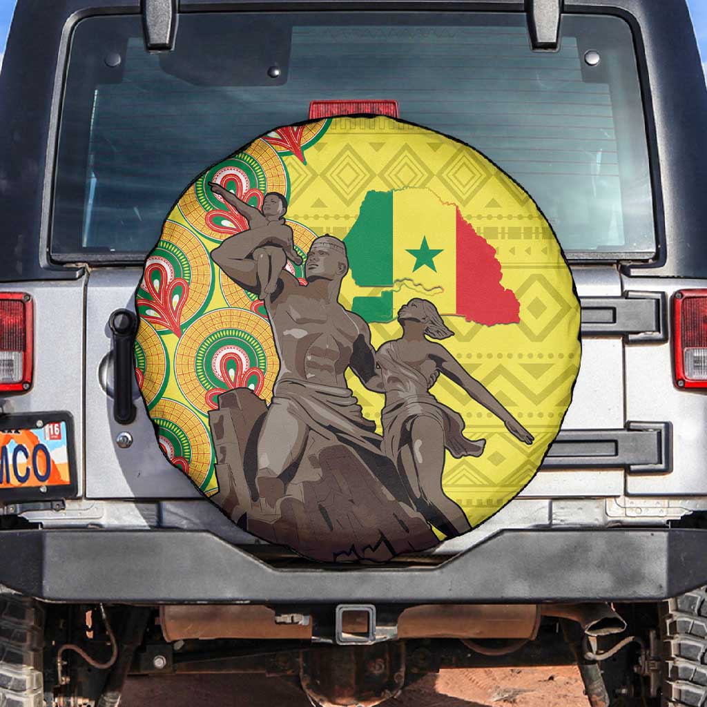 Senegal Monument de la Renaissance Spare Tire Cover Africaine Ankara Pattern