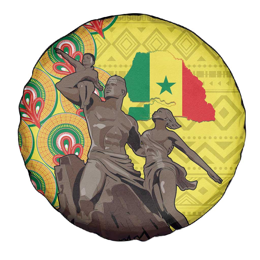 Senegal Monument de la Renaissance Spare Tire Cover Africaine Ankara Pattern
