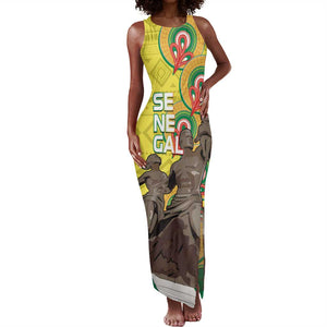 Senegal Monument de la Renaissance Tank Maxi Dress Africaine Ankara Pattern