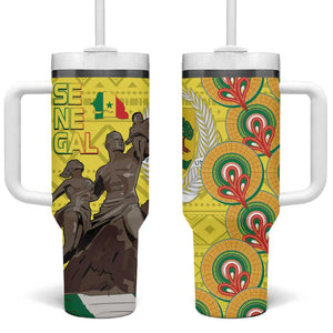 Senegal Monument de la Renaissance Tumbler With Handle Africaine Ankara Pattern