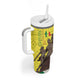 Senegal Monument de la Renaissance Tumbler With Handle Africaine Ankara Pattern