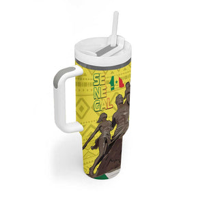 Senegal Monument de la Renaissance Tumbler With Handle Africaine Ankara Pattern