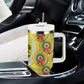 Senegal Monument de la Renaissance Tumbler With Handle Africaine Ankara Pattern
