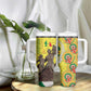 Senegal Monument de la Renaissance Tumbler With Handle Africaine Ankara Pattern