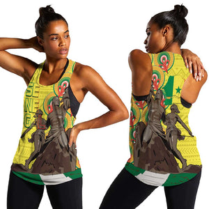 Senegal Monument de la Renaissance Women Racerback Tank Africaine Ankara Pattern