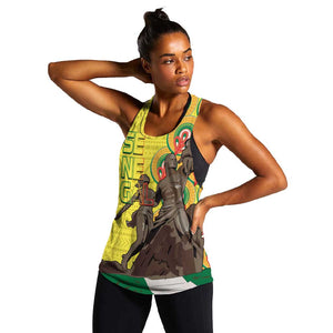 Senegal Monument de la Renaissance Women Racerback Tank Africaine Ankara Pattern