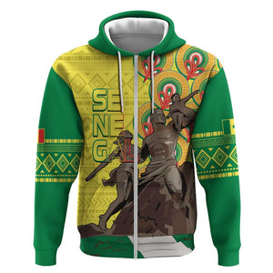 Senegal Monument de la Renaissance Zip Hoodie Africaine Ankara Pattern