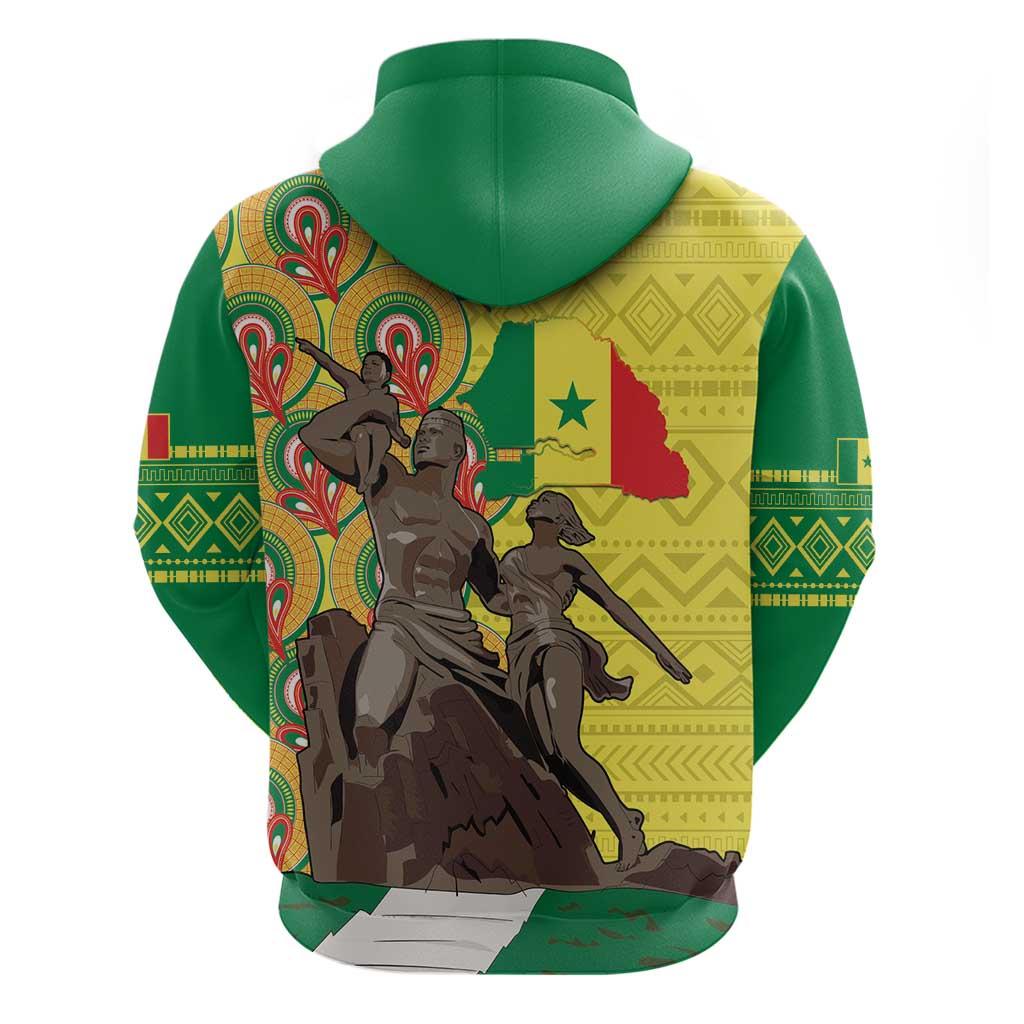 Senegal Monument de la Renaissance Zip Hoodie Africaine Ankara Pattern
