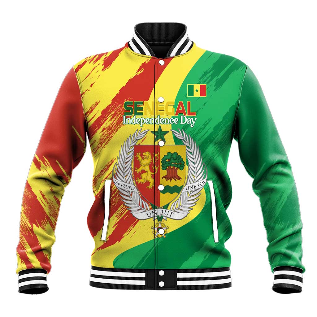 Afro Senegal Independence Day Baseball Jacket Coat Of Arms Grunge Style