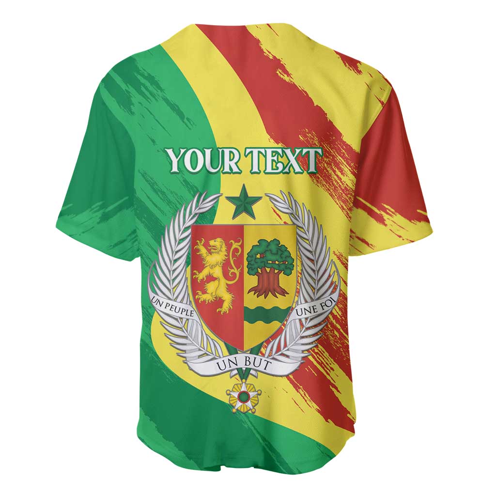 Afro Senegal Independence Day Baseball Jersey Coat Of Arms Grunge Style