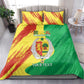 Afro Senegal Independence Day Bedding Set Coat Of Arms Grunge Style