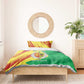 Afro Senegal Independence Day Bedding Set Coat Of Arms Grunge Style