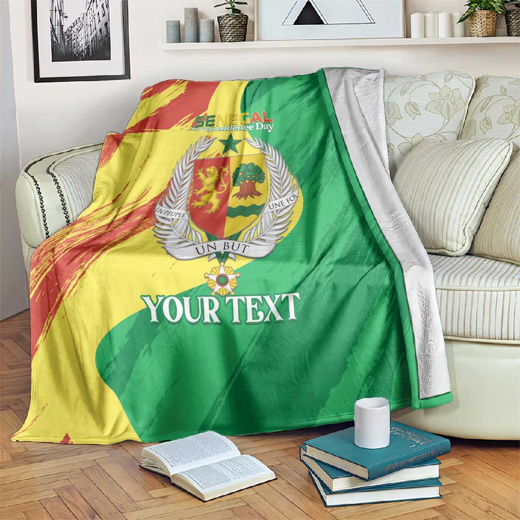Afro Senegal Independence Day Blanket Coat Of Arms Grunge Style