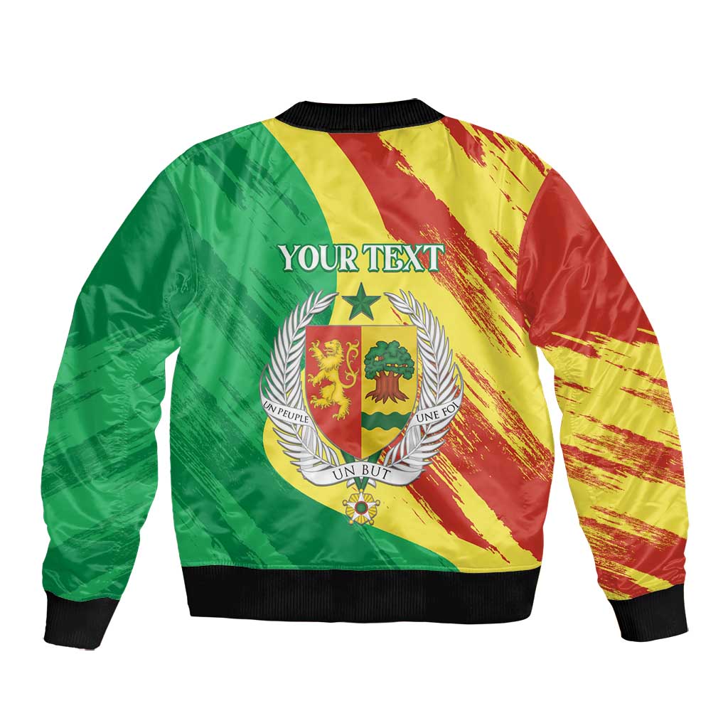 Afro Senegal Independence Day Bomber Jacket Coat Of Arms Grunge Style