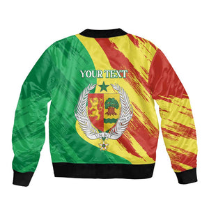 Afro Senegal Independence Day Bomber Jacket Coat Of Arms Grunge Style