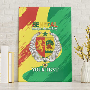 Afro Senegal Independence Day Canvas Wall Art Coat Of Arms Grunge Style