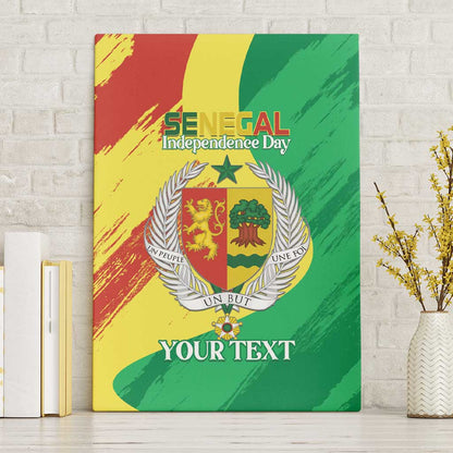 Afro Senegal Independence Day Canvas Wall Art Coat Of Arms Grunge Style