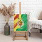 Afro Senegal Independence Day Canvas Wall Art Coat Of Arms Grunge Style