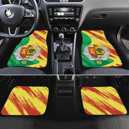Afro Senegal Independence Day Car Mats Coat Of Arms Grunge Style