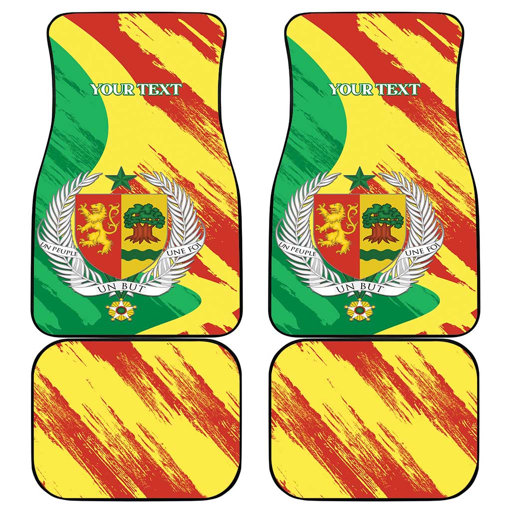 Afro Senegal Independence Day Car Mats Coat Of Arms Grunge Style