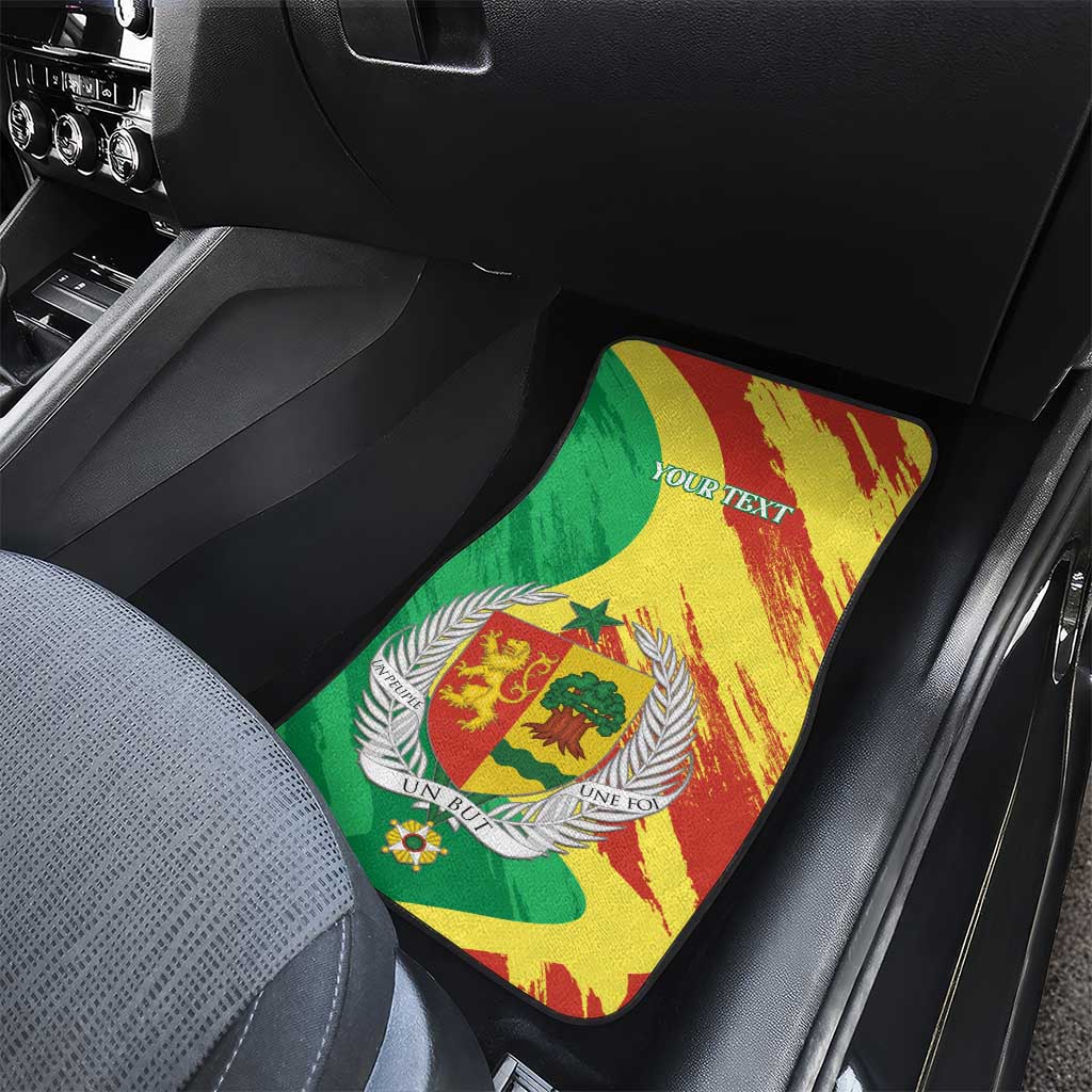 Afro Senegal Independence Day Car Mats Coat Of Arms Grunge Style