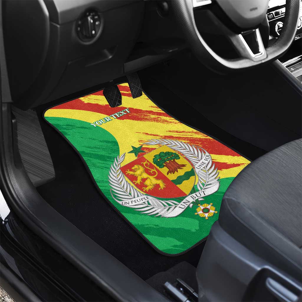 Afro Senegal Independence Day Car Mats Coat Of Arms Grunge Style