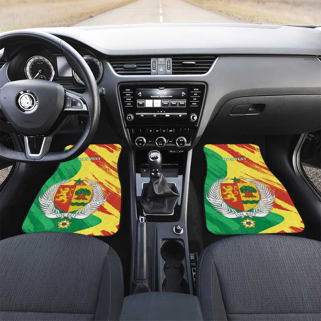 Afro Senegal Independence Day Car Mats Coat Of Arms Grunge Style