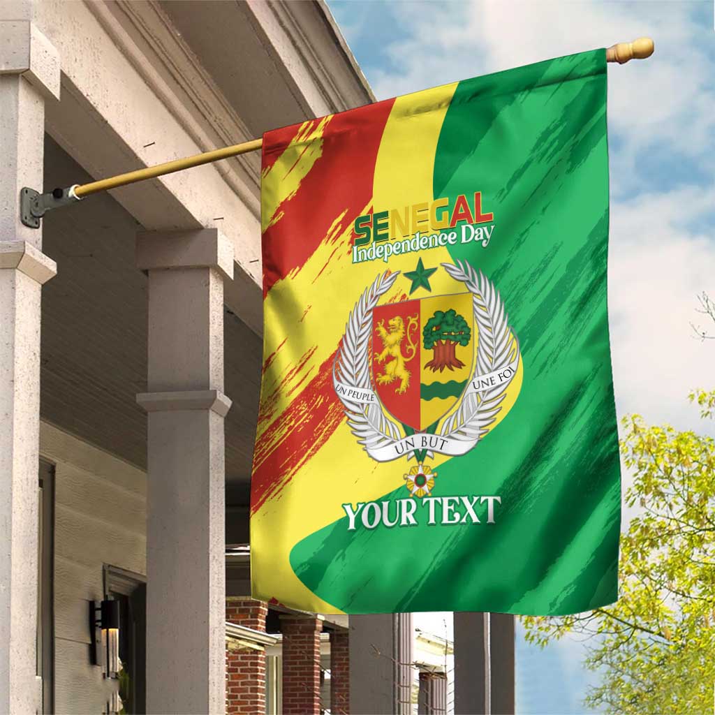 Afro Senegal Independence Day Garden Flag Coat Of Arms Grunge Style